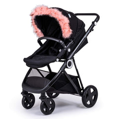 Pram Fur Hood Trim Attachment for Pushchair