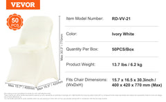 VEVOR 30/50pcs Spandex Wedding Chair Seat Cover Washable Protective Slipcovers for Wedding Holiday Banquet Universal Chair Cover