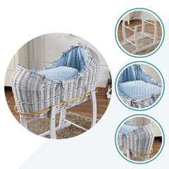 Wicker Deluxe Pod Baby Moses Basket With Stand
