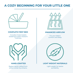 Wicker Pod Baby Deluxe Moses Basket