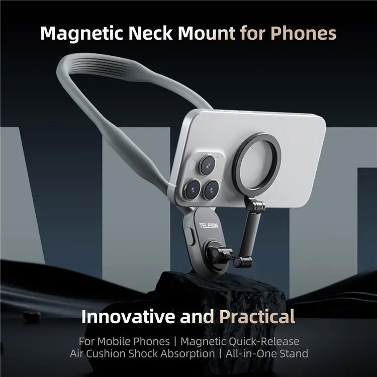 Elevate Your Selfie Game with the TELESIN Silicone Neck Mount Magnetic Selfie Stick Phone Neck Holder