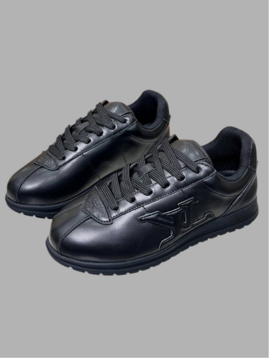 Louis Vuitton Black Leather LV Trainer Sneakers - Black