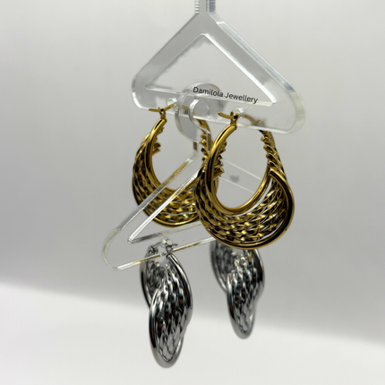 Luxe Gold ‘Idia’ Textured Swirl Hoops