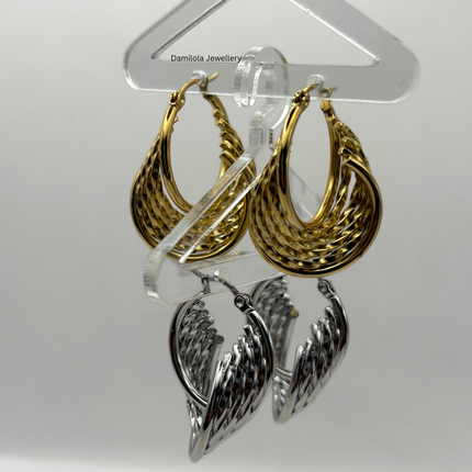 Luxe Gold ‘Idia’ Textured Swirl Hoops