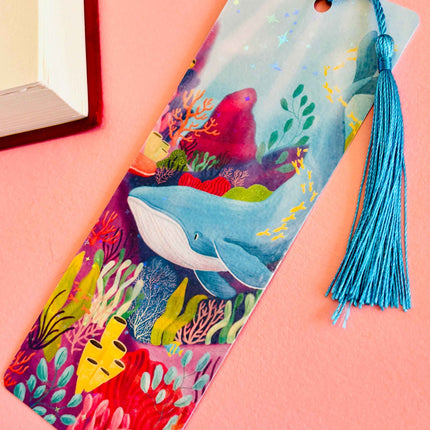 Ocean Whale Handmade Holographic Bookmark