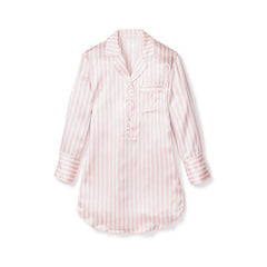 19 M Silk Shirt Dress Classic Long Sleeve Striped Spring And Summer Home Wear