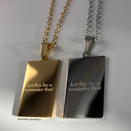‘You are not alone’ Necklace - Gold/Silver - Double Sided