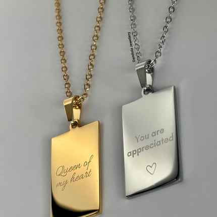 ‘Queen of my Heart’ Necklace - Gold/Silver - Double sided