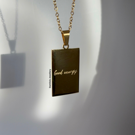 ‘Good energy. No negativity’ Necklace - Gold/Silver - Double Sided