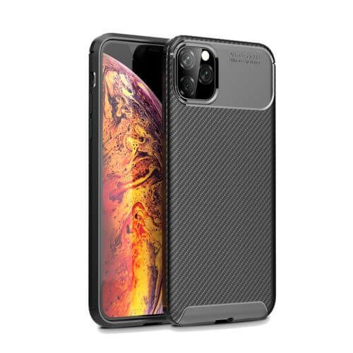 Carbon Fibre TPU Black Case - For iPhone 11 Pro