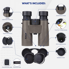 PRAKTICA Pioneer R 10x42mm Binoculars - Brown