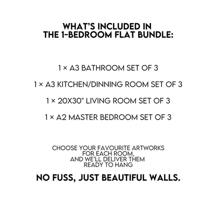1-Bedroom Flat Wall Art Bundle – Ready-to-Hang Art for a Stylish Home