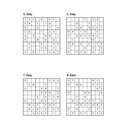 1000 EASY Sudoku Puzzles - 4 Per Page - Large Print - Solutions Included - Great For Beginners