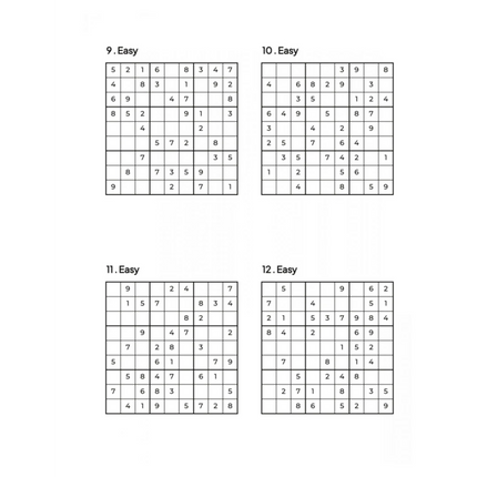 1000 EASY Sudoku Puzzles - 4 Per Page - Large Print - Solutions Included - Great For Beginners