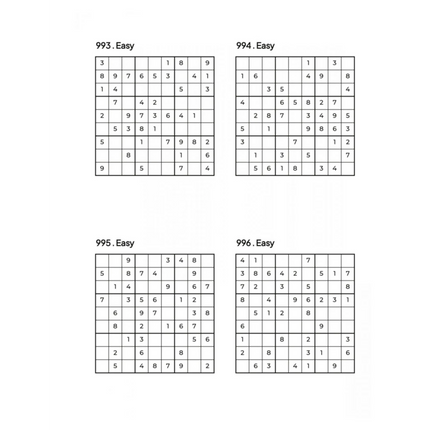 1000 EASY Sudoku Puzzles - 4 Per Page - Large Print - Solutions Included - Great For Beginners