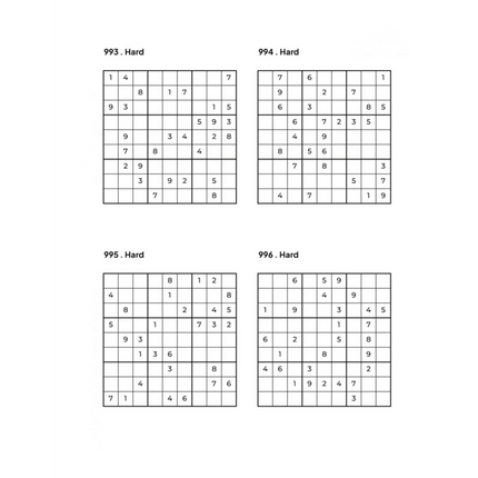 1000 HARD Sudoku Puzzles - 4 Per Page - Large Print - Solutions Included