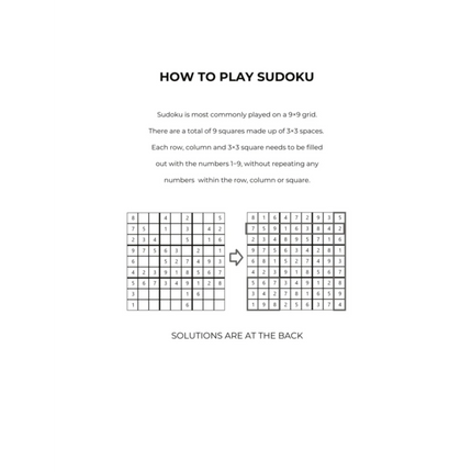 1000 MEDIUM Sudoku Puzzles - 4 Per Page - Large Print - Solutions Included