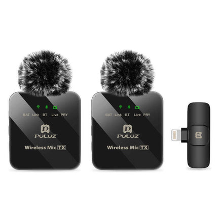 PULUZ Wireless Lavalier Microphone for iPhone / iPad, 8-Pin Receiver and Dual Mi