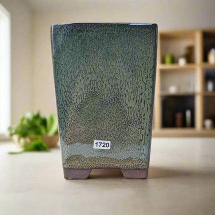 13cm Glazed Bonsai Pot | Cascade | 13cm x 19cm | Green