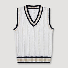 Thick V-neck Pullover Woolen Student Sleeveless School Uniform Sweater Vest