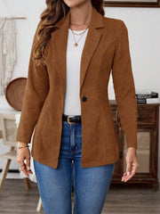 Lapel Long Sleeve Single-breasted Leisure Suit Coat