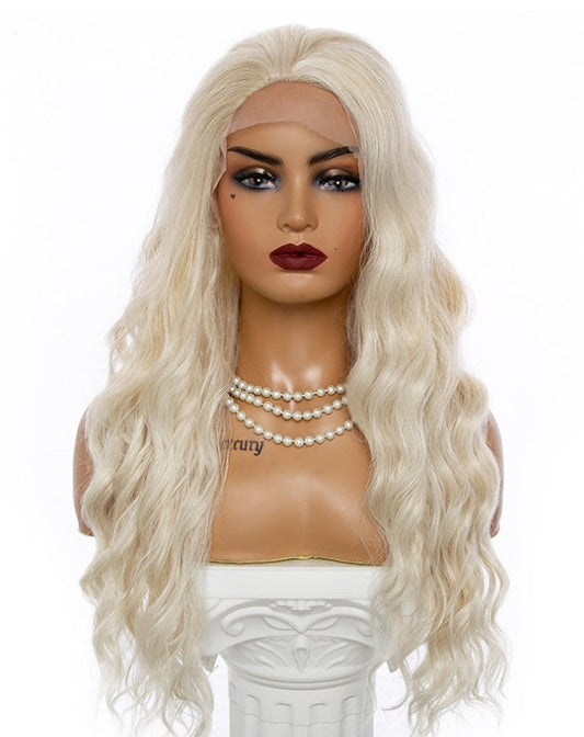 Golden Big Wave Long Chemical Fiber Lace Wig Female Headgear