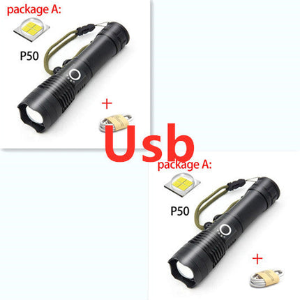 USB Charging Zoom P50 Flashlight