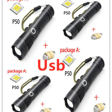 USB Charging Zoom P50 Flashlight