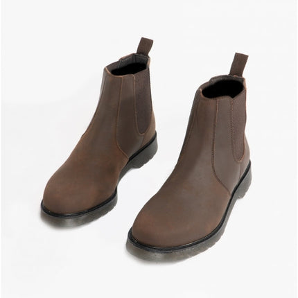 STB ELLIS Unisex Leather Air Cushioned Dealer Boots Waxy Brown