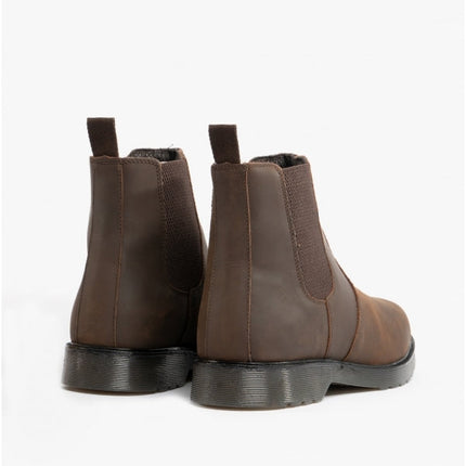 STB ELLIS Unisex Leather Air Cushioned Dealer Boots Waxy Brown