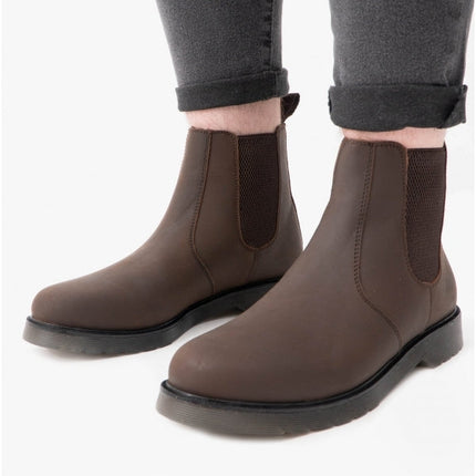 STB ELLIS Unisex Leather Air Cushioned Dealer Boots Waxy Brown