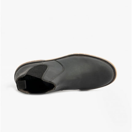 STB ELLIS Unisex Leather Air Cushioned Dealer Boots Waxy Black