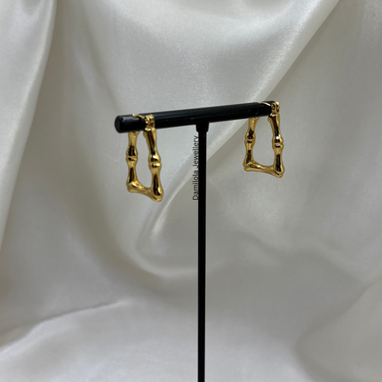Gold ‘Tara’ Triangle Bamboo Hoops