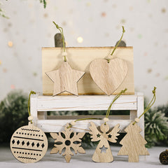 Christmas Decorations Transparent Boxed Wooden Pendant