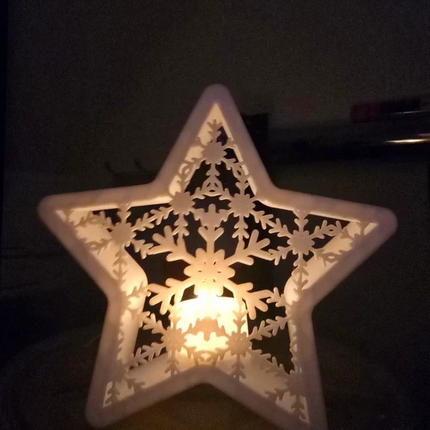 Christmas Star Tea Light Holder – Festive Glow for Cozy Nights