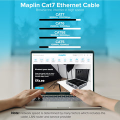 Maplin RJ45 CAT7 Flat Ethernet LAN Cable - White