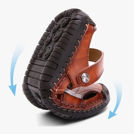 Men's Closed Toe Sandals Summer Adjustable Slides Slippers Fashion Beach Shoes