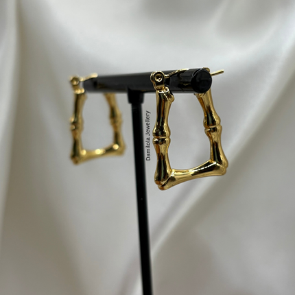 Gold ‘Tara’ Triangle Bamboo Hoops