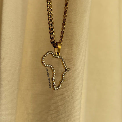 Africa ‘Atanda’ Gold Diamanté Outline Necklace - Limited Edition