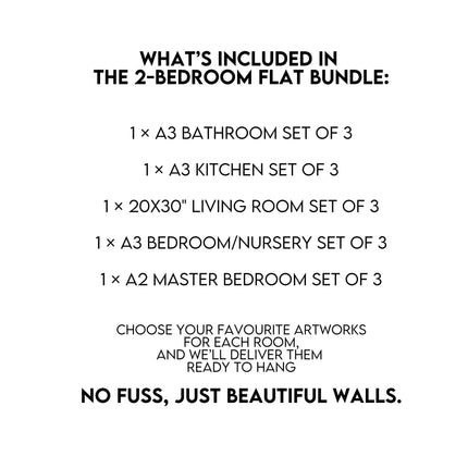 2-Bedroom Flat Wall Art Bundle – Ready-to-Hang Decor for Every Room