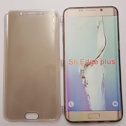 TPU Flip Wallet Smoke Black Case - For Samsung Galaxy S6 edge+