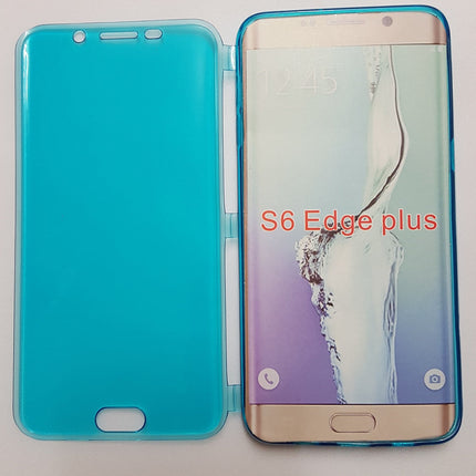 TPU Flip Wallet Blue Case - For Samsung Galaxy S6 edge+