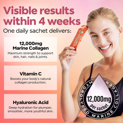 28x Orange 12,000mg Marine Collagen Liquid Sachets