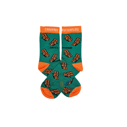 CAREFREE BUTTERFLIES ORGANIC COTTON KIDS SOCKS