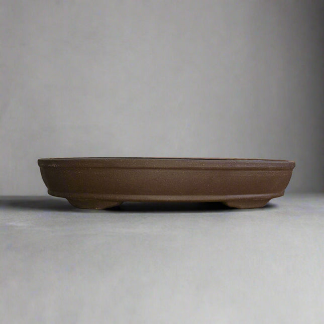 36cm Premium Unglazed Bonsai Pot | Oval | 36cm x 25cm x 6cm | Brown