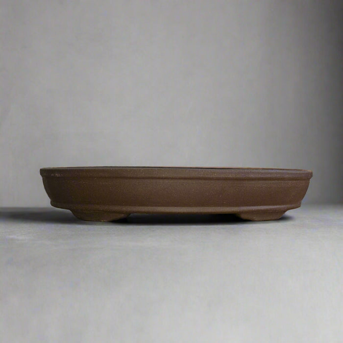 36cm Unglazed Bonsai Pot | Oval | 36cm x 25cm x 6cm | Brown