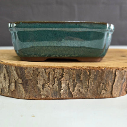 12cm Glazed Bonsai Pot | Rectangle | 12cm x 10cm x 5cm | Light Blue
