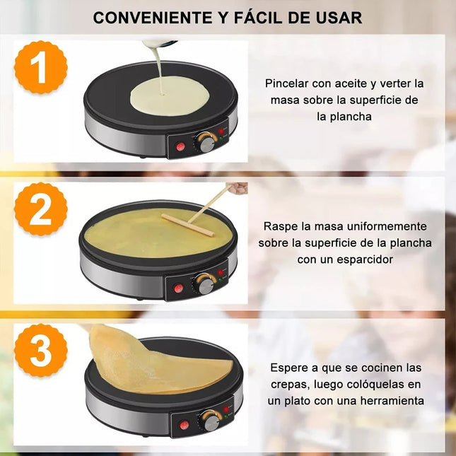 Pancake Maker,Non-Stick Griddle,Electric Crepe Maker, 1000W 12"