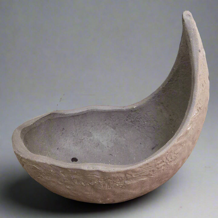 15cm Unglazed Bonsai Pot | Half-Moon | 15cm x 12cm x 11cm | Brown