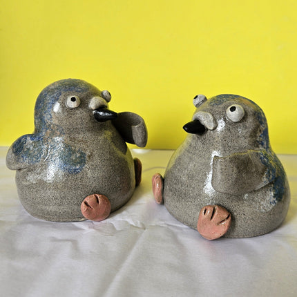 Pigeon with Sign - Handmade Ceramic Friend